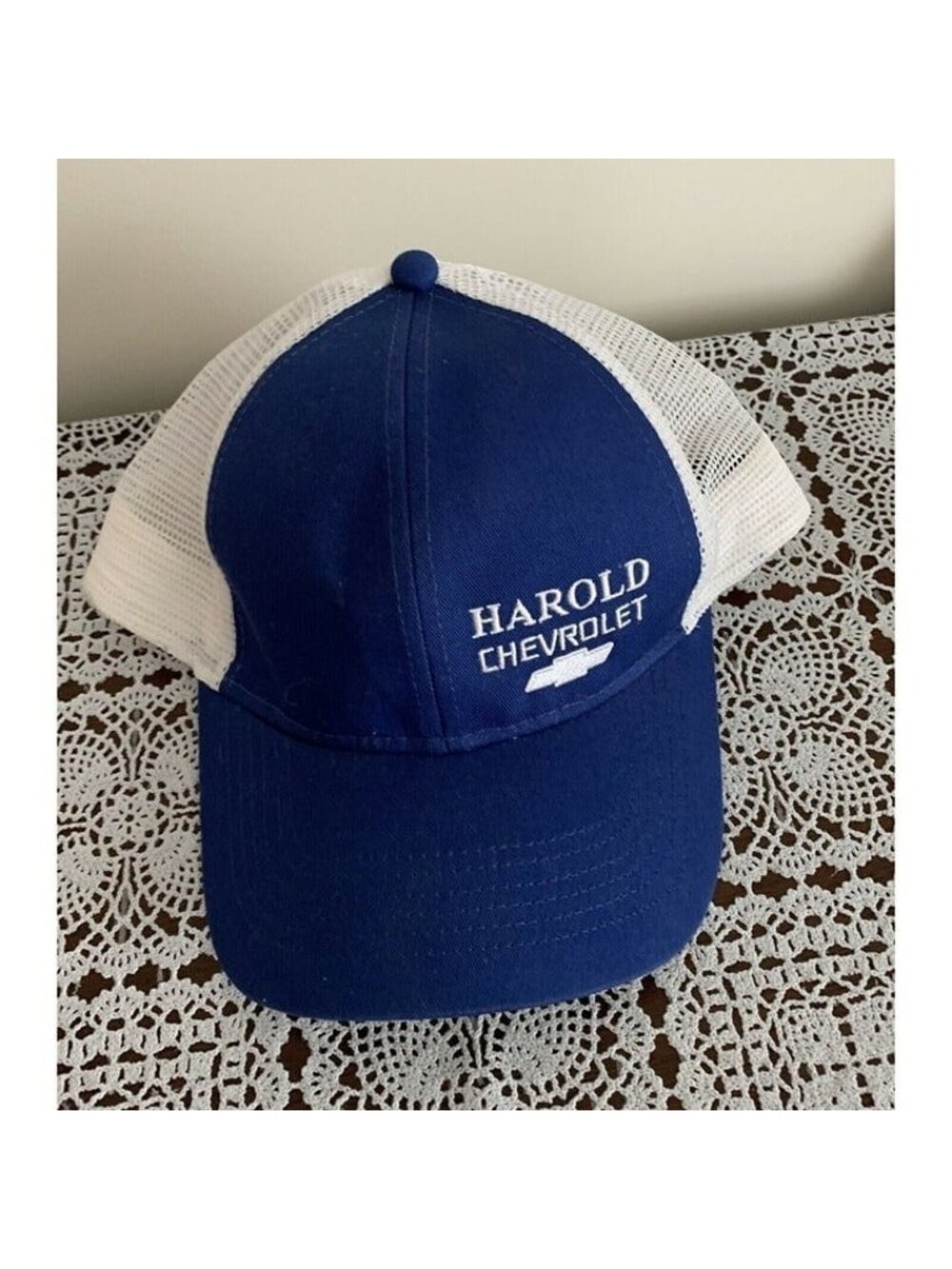 Brand New Harold Chevrolet Mesh Snapback Baseball Cap Hat Blue Angola Indiana